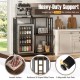 Honhorrs Kitchen Appliance Rack, Three Storage Levels with Mini-Fridge Compartment and Metal Frame