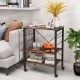 Rolling Kitchen Storage by Honhorrs, Three Shelves with Ten Utensil Hooks and Four Swivel Wheels