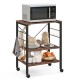 Rolling Kitchen Storage by Honhorrs, Three Shelves with Ten Utensil Hooks and Four Swivel Wheels