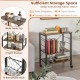 Rolling Kitchen Storage by Honhorrs, Three Shelves with Ten Utensil Hooks and Four Swivel Wheels