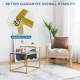 Honhorrs Stepped Two-Tier Side Table, Marble-Look Surface with Steel Frame and Adjustable Footpads