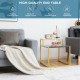 Honhorrs Stepped Two-Tier Side Table, Marble-Look Surface with Steel Frame and Adjustable Footpads