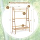 Honhorrs Bamboo Clothing Rack with Hanging Rod, 2 Storage Shelves, Side Hooks and Wall Anchor