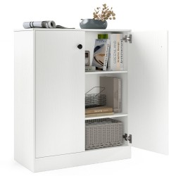 XVX Two-Door Kitchen Base Cabinet with Three Interior Storage Tiers, Soft-Close Hinges and Feet