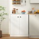Honhorrs Two-Door Kitchen Base Cabinet with Three Interior Storage Tiers, Soft-Close Hinges and Feet