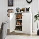 Honhorrs Two-Door Kitchen Base Cabinet with Three Interior Storage Tiers, Soft-Close Hinges and Feet