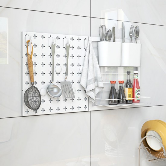 Wall Pegboard Organizer by Honhorrs — Magnetic Attachments, Hanging Hooks and Rounded-Corner Panels