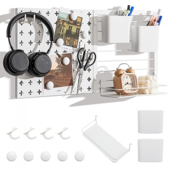 Wall Pegboard Organizer by Honhorrs — Magnetic Attachments, Hanging Hooks and Rounded-Corner Panels