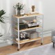 Honhorrs 3-Tier Folding Storage Shelf with 7 Adjustable Positions, Detachable Wheels and Wall Anchor