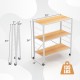 Honhorrs 3-Tier Folding Storage Shelf with 7 Adjustable Positions, Detachable Wheels and Wall Anchor