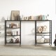 Honhorrs 4-Tier Folding Metal Storage Shelf with 10 Shelf Positions and 2 Lockable Caster Wheels