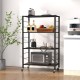 Honhorrs 4-Tier Folding Metal Storage Shelf with 10 Shelf Positions and 2 Lockable Caster Wheels