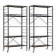 Honhorrs 5-Tier Folding Shelving Unit with 13 Shelf Positions, Caster Wheels and Wheel Locks