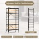 Honhorrs 5-Tier Folding Shelving Unit with 13 Shelf Positions, Caster Wheels and Wheel Locks