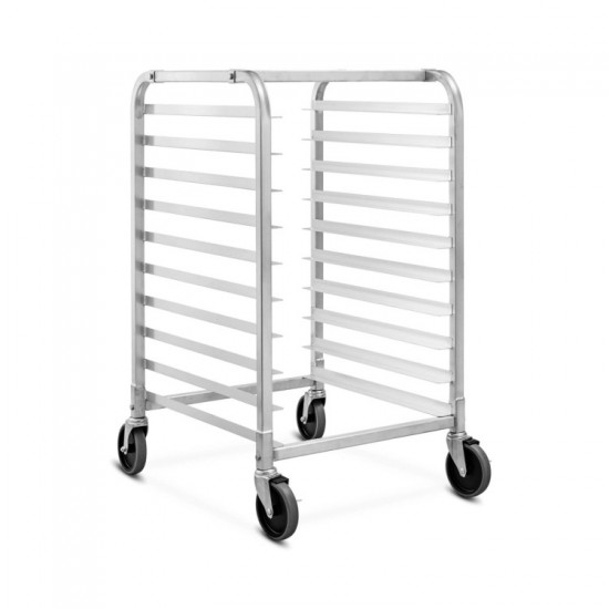 Honhorrs Ten-Level Aluminum Bakery Pan Rack, Open Sheet Storage with Four Casters and Two Brakes