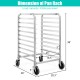 Honhorrs Ten-Level Aluminum Bakery Pan Rack, Open Sheet Storage with Four Casters and Two Brakes