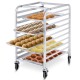 Honhorrs Ten-Level Aluminum Bakery Pan Rack, Open Sheet Storage with Four Casters and Two Brakes