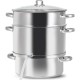Honhorrs Stainless Steel Steam Juicer, Eleven-Quart Upper Colander with Glass Lid and Loop Handles