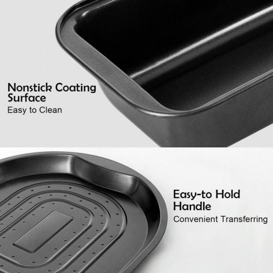 Honhorrs 10-Piece Nonstick Bakeware Set with Cake Pans, Cookie Sheets, Cupcake Tray and Crisper