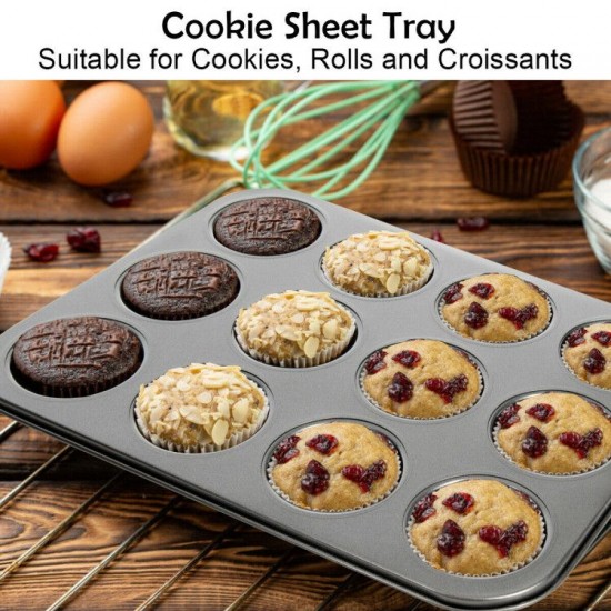 Honhorrs 10-Piece Nonstick Bakeware Set with Cake Pans, Cookie Sheets, Cupcake Tray and Crisper