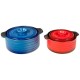 Honhorrs Ceramic Cooking Pot and Lid Set with Insulated Handles and Raindrop-Pattern Lid Interior