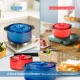 Honhorrs Ceramic Cooking Pot and Lid Set with Insulated Handles and Raindrop-Pattern Lid Interior