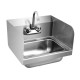 Honhorrs Wall-Mounted Stainless Steel Hand-Washing Sink, Swivel Gooseneck Faucet and Side Splashes