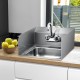 Honhorrs Wall-Mounted Stainless Steel Hand-Washing Sink, Swivel Gooseneck Faucet and Side Splashes