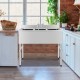 Honhorrs Three-Compartment Stainless Steel Utility Sink, Backsplash and Adjustable Legs with Drains