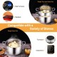 Honhorrs Two-Tier Stainless Steel Steamer with 4.2 qt Bottom Pot, 2 qt Insert and Glass Viewing Lid
