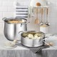 Honhorrs Two-Tier Stainless Steel Steamer with 4.2 qt Bottom Pot, 2 qt Insert and Glass Viewing Lid
