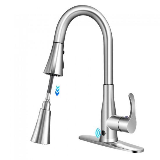 Honhorrs Touchless Kitchen Faucet with 16-Inch Pull-Out Sprayer, 3 Water Modes and 360-Degree Swivel