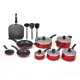 Honhorrs 17-Piece Hard-Anodized Nonstick Cookware Set with Frying Pans, Covered Pots and Utensils