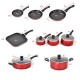Honhorrs 17-Piece Hard-Anodized Nonstick Cookware Set with Frying Pans, Covered Pots and Utensils