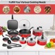 Honhorrs 17-Piece Hard-Anodized Nonstick Cookware Set with Frying Pans, Covered Pots and Utensils