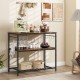 Honhorrs Kitchen Prep Island with Metal Frame, Lower Storage Shelves, Wine Rack and Adjustable Feet