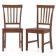 Honhorrs Pair of Wooden Dining Chairs, Rubberwood Legs and Inclined Backrests for Kitchen Seating