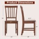 Honhorrs Pair of Wooden Dining Chairs, Rubberwood Legs and Inclined Backrests for Kitchen Seating