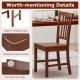Honhorrs Pair of Wooden Dining Chairs, Rubberwood Legs and Inclined Backrests for Kitchen Seating