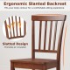 Honhorrs Pair of Wooden Dining Chairs, Rubberwood Legs and Inclined Backrests for Kitchen Seating