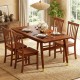 Honhorrs Pair of Wooden Dining Chairs, Rubberwood Legs and Inclined Backrests for Kitchen Seating