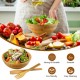 Honhorrs Eight-Piece Bamboo Salad Serving Set: Large Sharing Bowl, Individual Bowls, Spoon and Fork