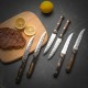 Honhorrs 15-Piece Kitchen Knife Set, Hammered Blades with Hardwood Grips, Shears and Sharpening Rod
