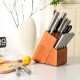 Honhorrs Sixteen-Piece Stainless Steel Knife Collection, Rubberwood Block with Shears and Sharpener