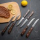 Honhorrs Fifteen-Piece Kitchen Knife Block Set, Hammered Blades with Hardwood Handles and Sharpener