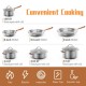 Honhorrs 11-Piece Stainless Steel Cookware Set with 3 Skillets, Glass Lids and Gold-Tone Handles