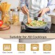 Honhorrs 11-Piece Stainless Steel Cookware Set with 3 Skillets, Glass Lids and Gold-Tone Handles