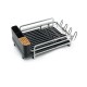 Honhorrs Expandable Aluminum Dish Rack, Drainboard with Sliding Swivel Spout and Separate Holders