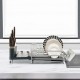 Honhorrs Expandable Aluminum Dish Rack, Drainboard with Sliding Swivel Spout and Separate Holders