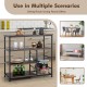 Honhorrs Kitchen Baker's Rack with Countertop, 3 Open Shelves and 2 Pull-Out Wire Storage Baskets